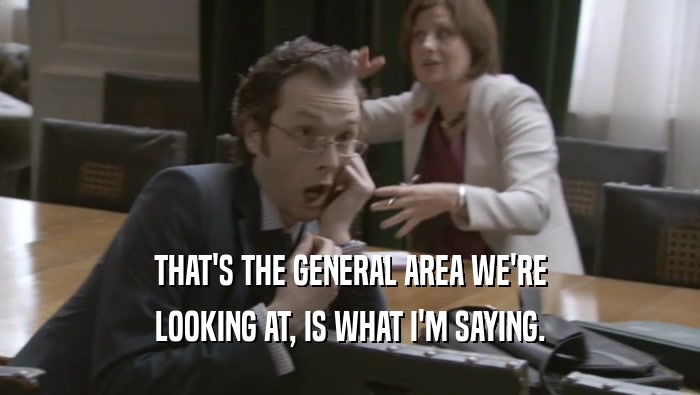 THAT'S THE GENERAL AREA WE'RE LOOKING AT, IS WHAT I'M SAYING. 