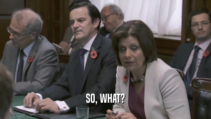 SO, WHAT?  