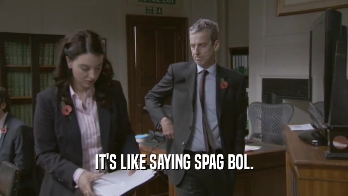 IT'S LIKE SAYING SPAG BOL.  