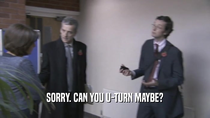 SORRY. CAN YOU U-TURN MAYBE?  
