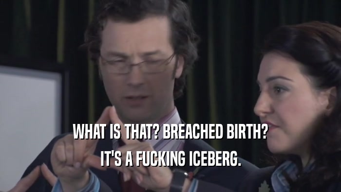 WHAT IS THAT? BREACHED BIRTH?
 IT'S A FUCKING ICEBERG.
 
