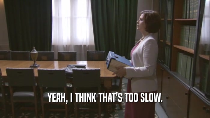 YEAH, I THINK THAT'S TOO SLOW.  
