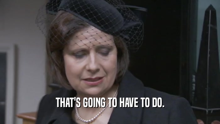 THAT'S GOING TO HAVE TO DO.  
