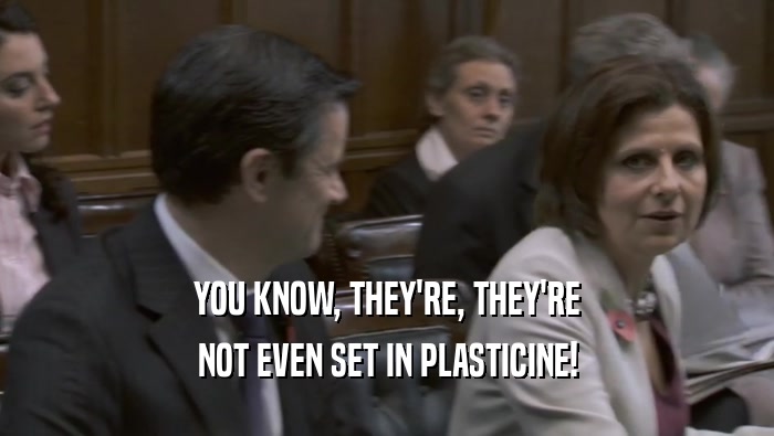 YOU KNOW, THEY'RE, THEY'RE NOT EVEN SET IN PLASTICINE! 