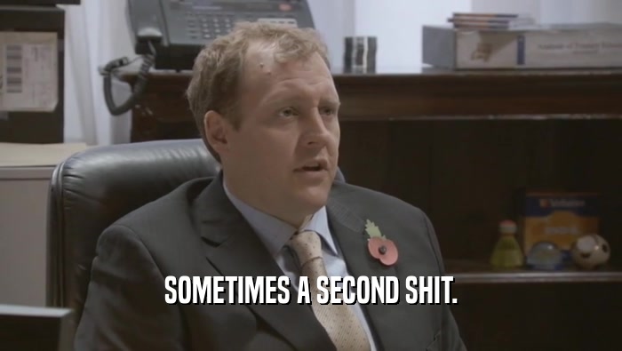 SOMETIMES A SECOND SHIT.  