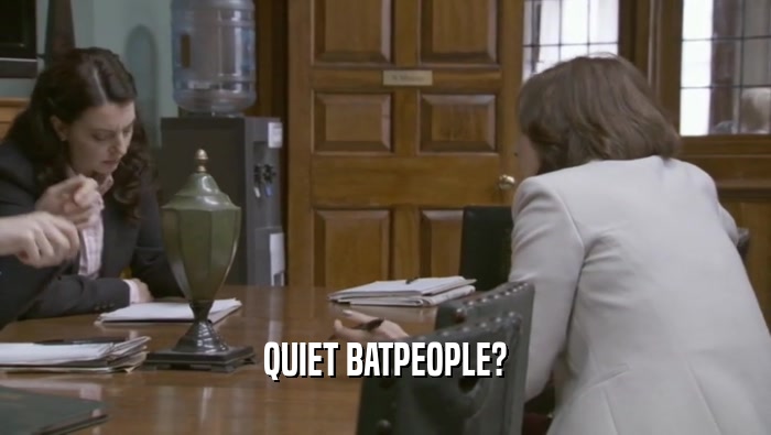 QUIET BATPEOPLE?  