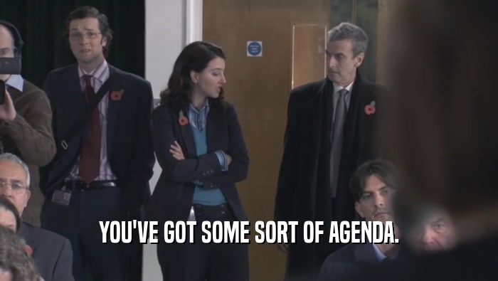 YOU'VE GOT SOME SORT OF AGENDA.  