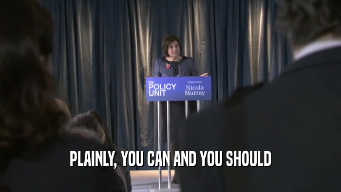 PLAINLY, YOU CAN AND YOU SHOULD  