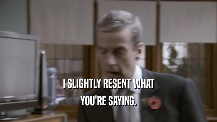 I SLIGHTLY RESENT WHAT YOU'RE SAYING. 