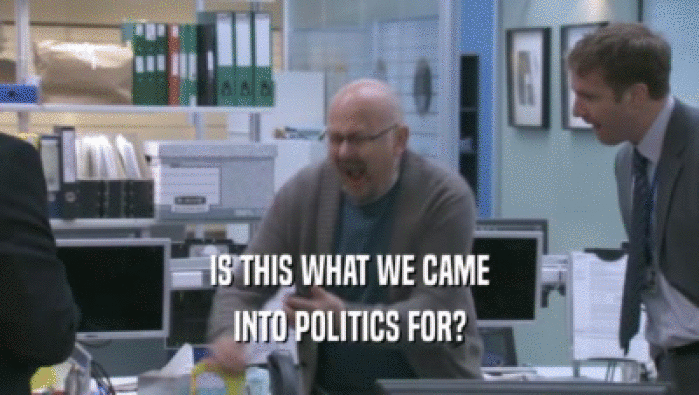 IS THIS WHAT WE CAME INTO POLITICS FOR? 