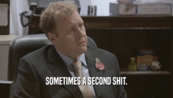 SOMETIMES A SECOND SHIT.  