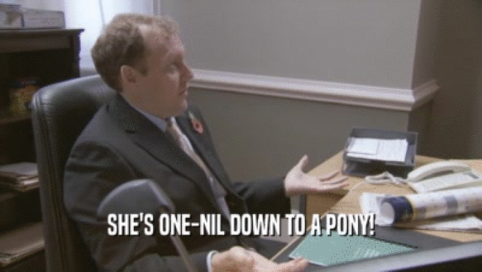 SHE'S ONE-NIL DOWN TO A PONY!  
