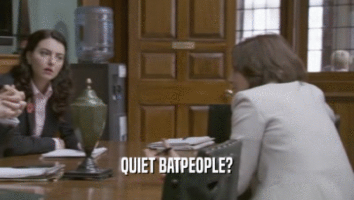 QUIET BATPEOPLE?  