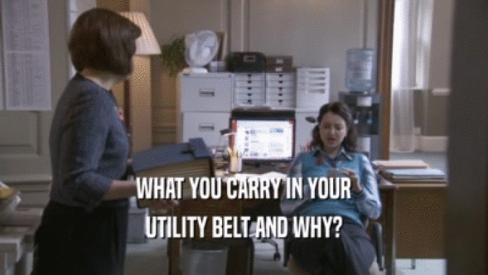 WHAT YOU CARRY IN YOUR
 UTILITY BELT AND WHY?
 