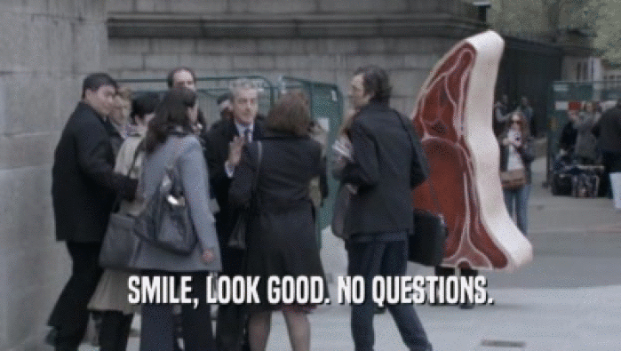 SMILE, LOOK GOOD. NO QUESTIONS.  