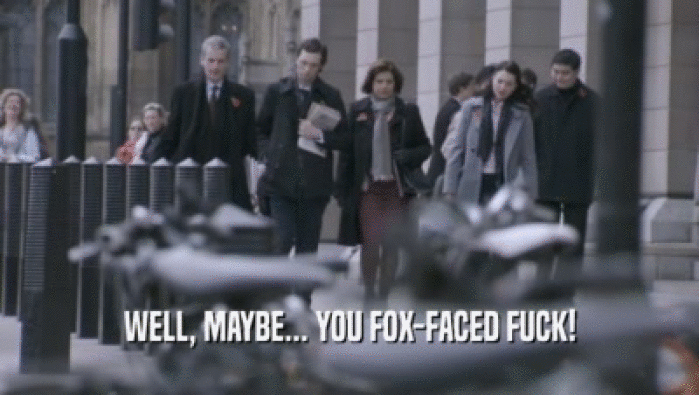 WELL, MAYBE... YOU FOX-FACED FUCK!  