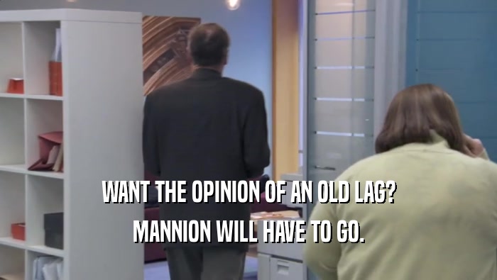 WANT THE OPINION OF AN OLD LAG? MANNION WILL HAVE TO GO. 