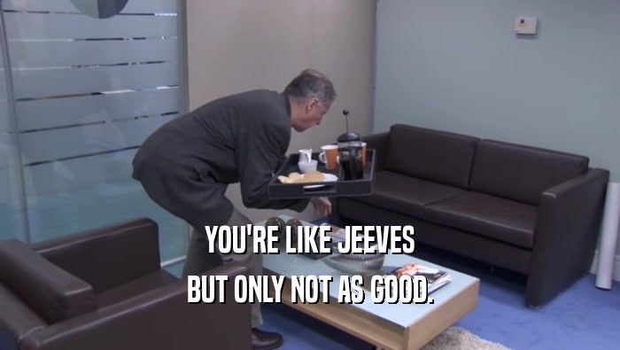 YOU'RE LIKE JEEVES BUT ONLY NOT AS GOOD. 