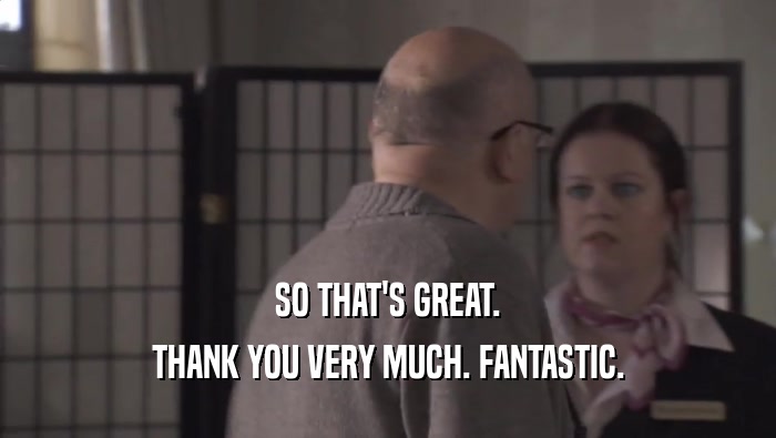SO THAT'S GREAT. THANK YOU VERY MUCH. FANTASTIC. 