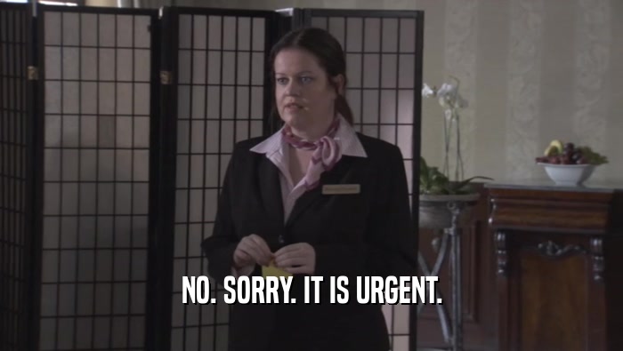 NO. SORRY. IT IS URGENT.  
