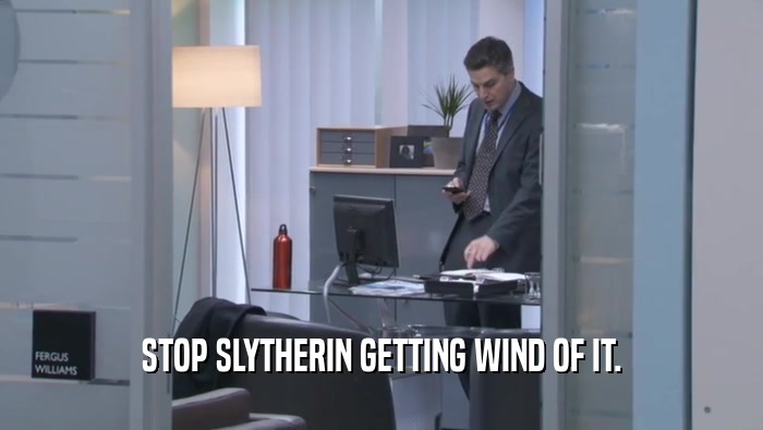 STOP SLYTHERIN GETTING WIND OF IT.  
