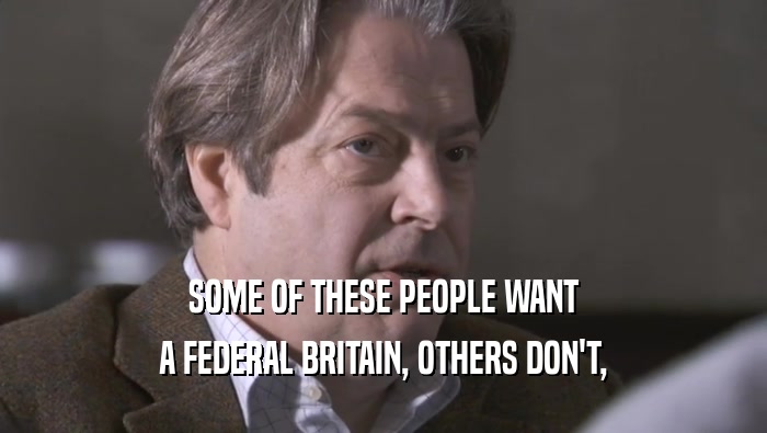 SOME OF THESE PEOPLE WANT A FEDERAL BRITAIN, OTHERS DON'T, 