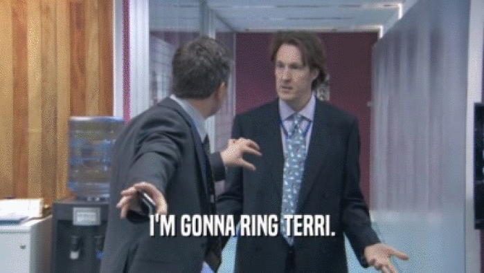 I'M GONNA RING TERRI.  
