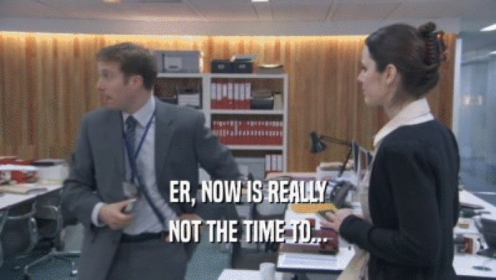 ER, NOW IS REALLY NOT THE TIME TO... 