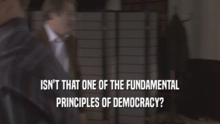 ISN'T THAT ONE OF THE FUNDAMENTAL PRINCIPLES OF DEMOCRACY? 
