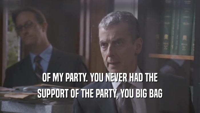 OF MY PARTY. YOU NEVER HAD THE SUPPORT OF THE PARTY, YOU BIG BAG SUPPORT OF THE PARTY, YOU BIG BAG