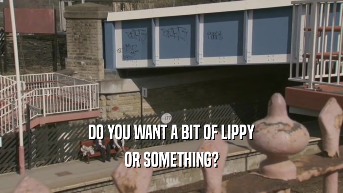 DO YOU WANT A BIT OF LIPPY OR SOMETHING? 