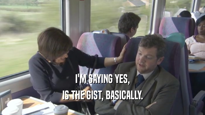 I'M SAYING YES, IS THE GIST, BASICALLY. 