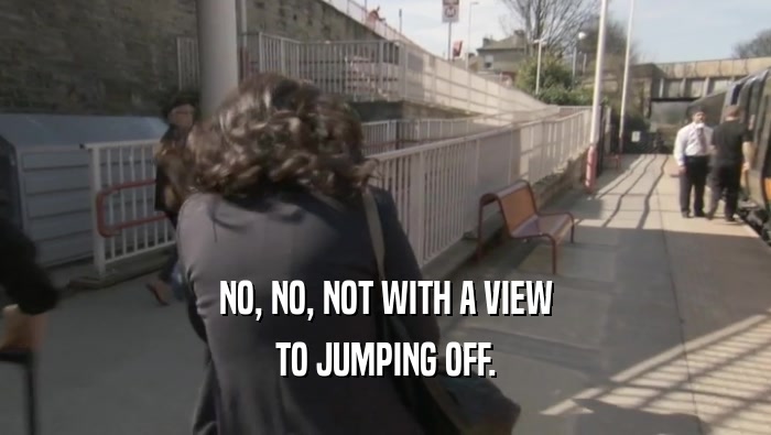 NO, NO, NOT WITH A VIEW TO JUMPING OFF. 
