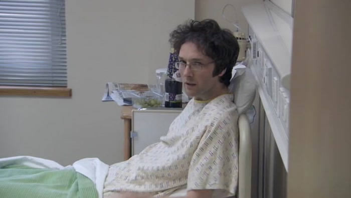 A BIT LOUDER, BECAUSE THERE'S A MAN IN A COMA OVER THERE, 