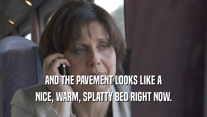 AND THE PAVEMENT LOOKS LIKE A NICE, WARM, SPLATTY BED RIGHT NOW. 