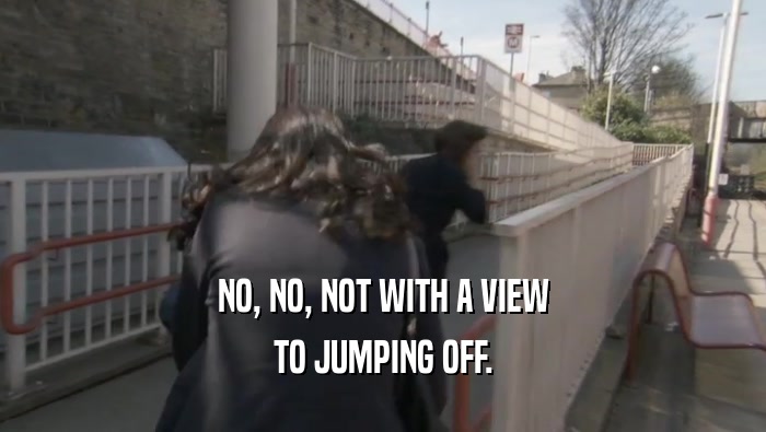 NO, NO, NOT WITH A VIEW TO JUMPING OFF. 