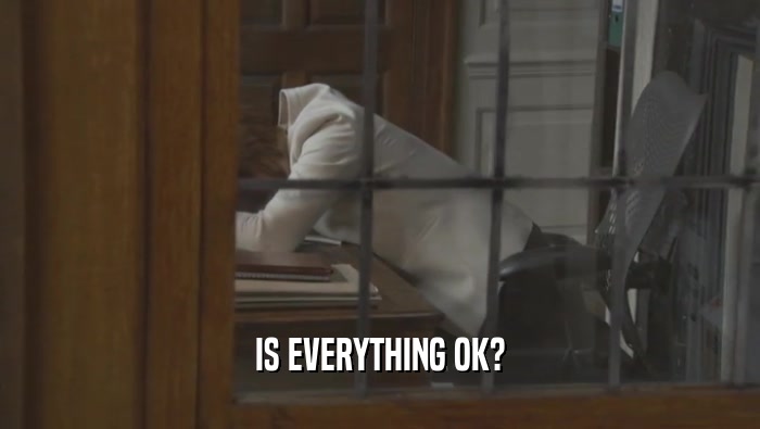 IS EVERYTHING OK?  
