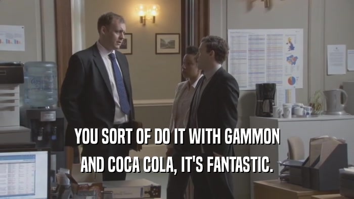 YOU SORT OF DO IT WITH GAMMON AND COCA COLA, IT'S FANTASTIC. 