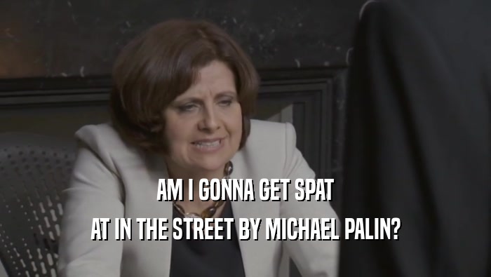 AM I GONNA GET SPAT
 AT IN THE STREET BY MICHAEL PALIN?
 