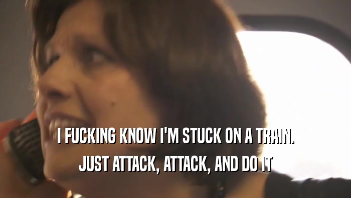 I FUCKING KNOW I'M STUCK ON A TRAIN. JUST ATTACK, ATTACK, AND DO IT 