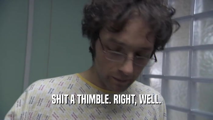 SHIT A THIMBLE. RIGHT, WELL.  