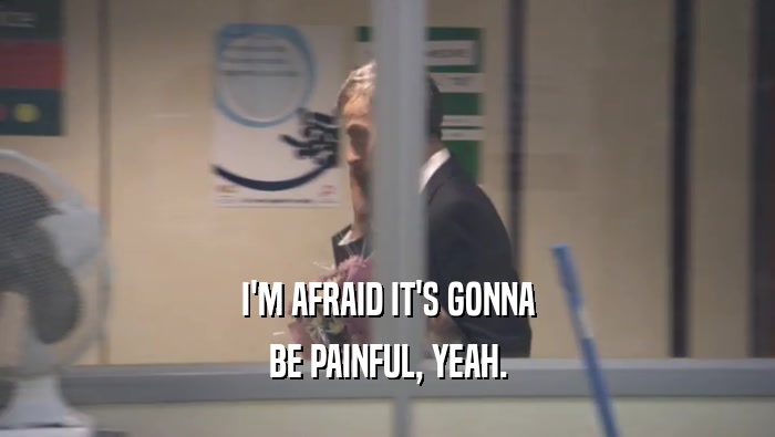 I'M AFRAID IT'S GONNA BE PAINFUL, YEAH. 