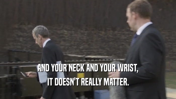 AND YOUR NECK AND YOUR WRIST,
 IT DOESN'T REALLY MATTER.
 
