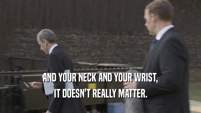 AND YOUR NECK AND YOUR WRIST, IT DOESN'T REALLY MATTER. 