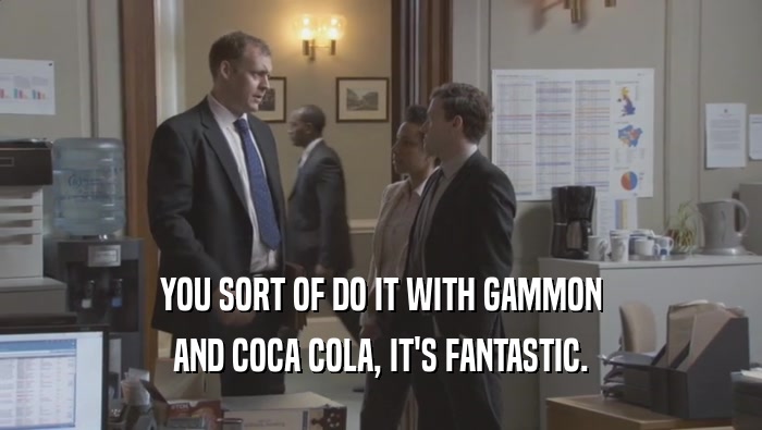 YOU SORT OF DO IT WITH GAMMON AND COCA COLA, IT'S FANTASTIC. 