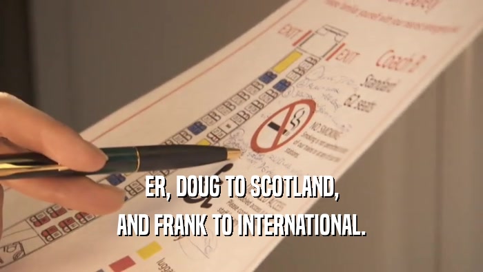ER, DOUG TO SCOTLAND, AND FRANK TO INTERNATIONAL. 