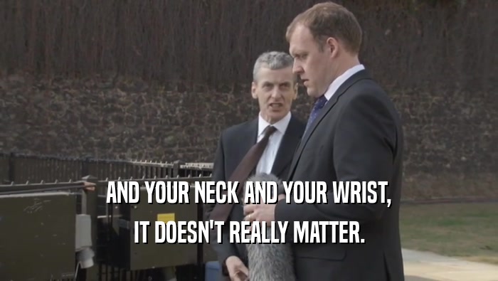 AND YOUR NECK AND YOUR WRIST, IT DOESN'T REALLY MATTER. 