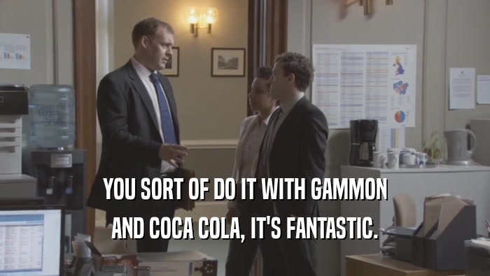 YOU SORT OF DO IT WITH GAMMON AND COCA COLA, IT'S FANTASTIC. 