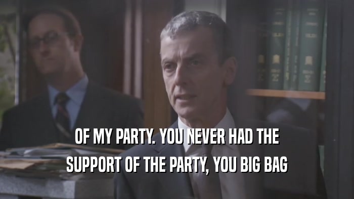 OF MY PARTY. YOU NEVER HAD THE SUPPORT OF THE PARTY, YOU BIG BAG SUPPORT OF THE PARTY, YOU BIG BAG