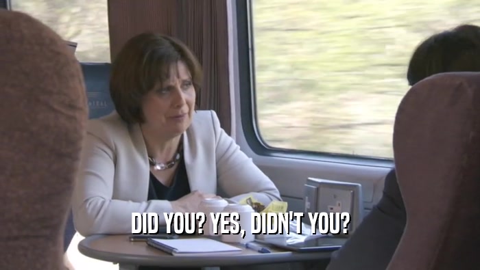 DID YOU? YES, DIDN'T YOU?  